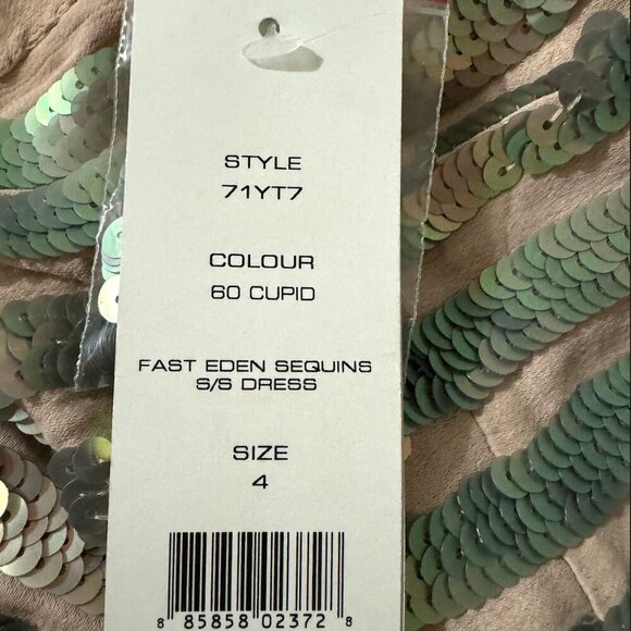 French Connection  Sequin Striped Mini Dress Size 4 NEW WITH TAG! - Picture 11 of 11